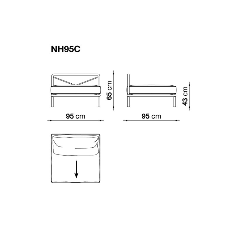 B&B Italia NOOCH OUTDOOR Sofa Mittelelement 95 cm