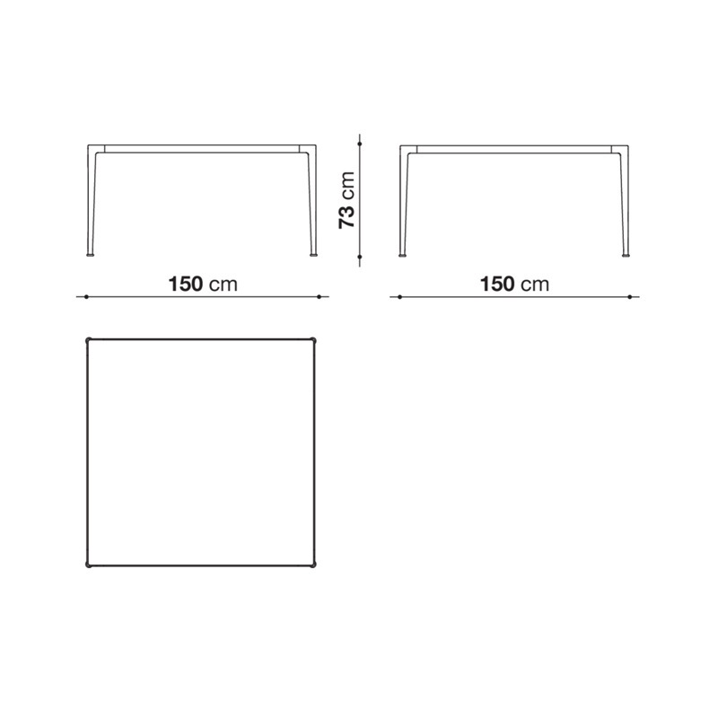MIRTO OUTDOOR Tisch, quadratisch - Standardhöhe 73 cm