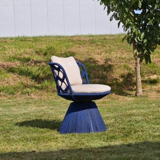B&B Italia FLAIR O' OUTDOOR Stuhl, Blue/ Lola White
