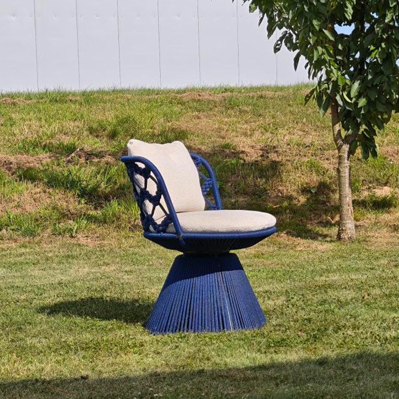 B&B Italia FLAIR O' OUTDOOR Stuhl, Blue/ Lola White