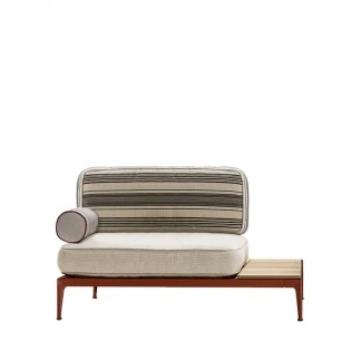 RIBES Chaiselongue mit Teakablage, 1 Rolle