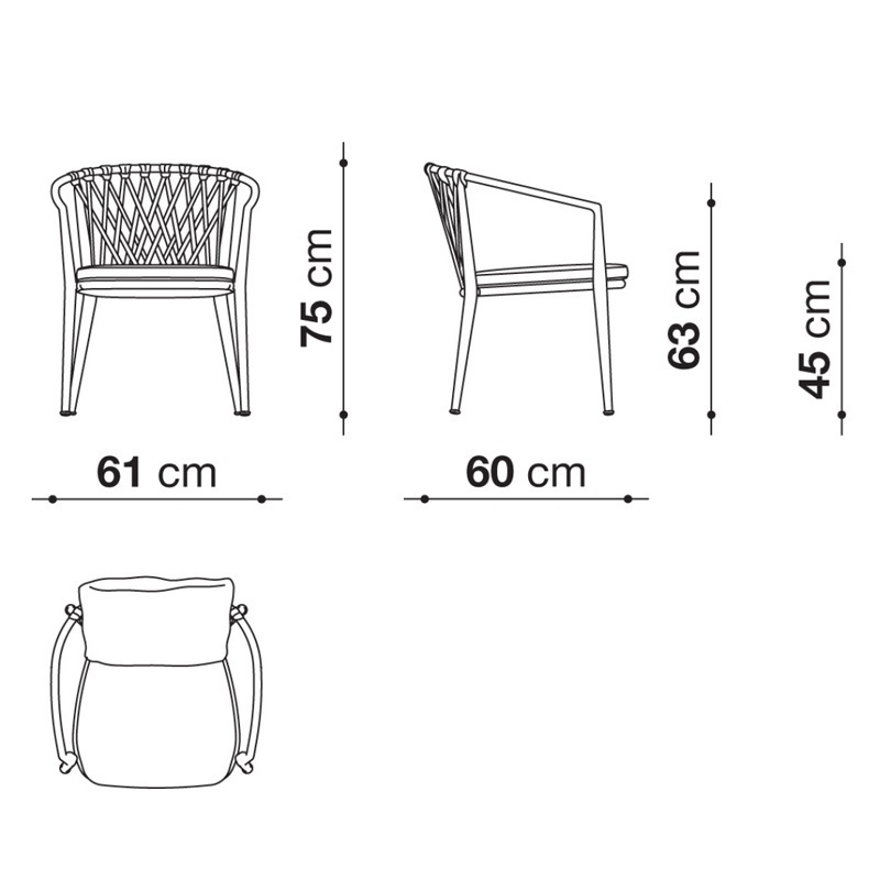 ERICA Stapelstuhl - Sitzhöhe 40 cm
